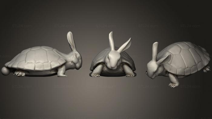 Статуэтки животных (Заяц-черепаха, STKJ_1587) 3D модель для ЧПУ станка